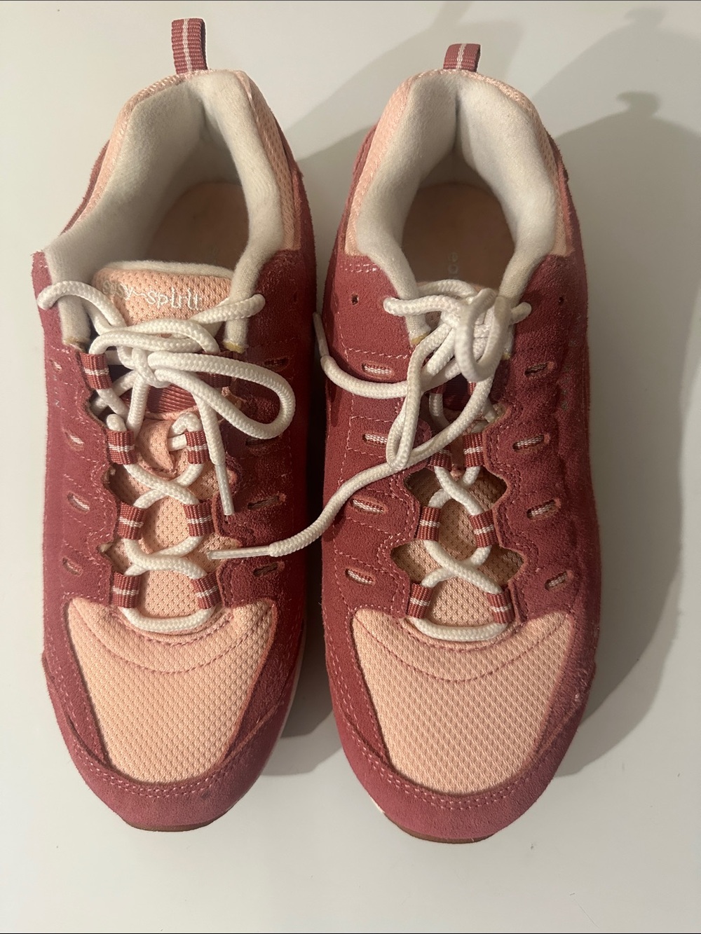 Easy Spirit Romy Walking Shoes Pink Suede Multi color Sz 6